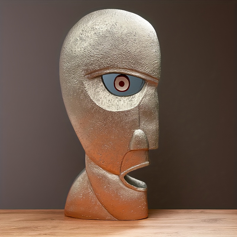E-shop Einzigartige Gesichts-Skulptur mit einzelnen Augen - Premium Harz Wohnkultur Figur, künstlerisches modernes Design für Wohnzimmer, Büro und