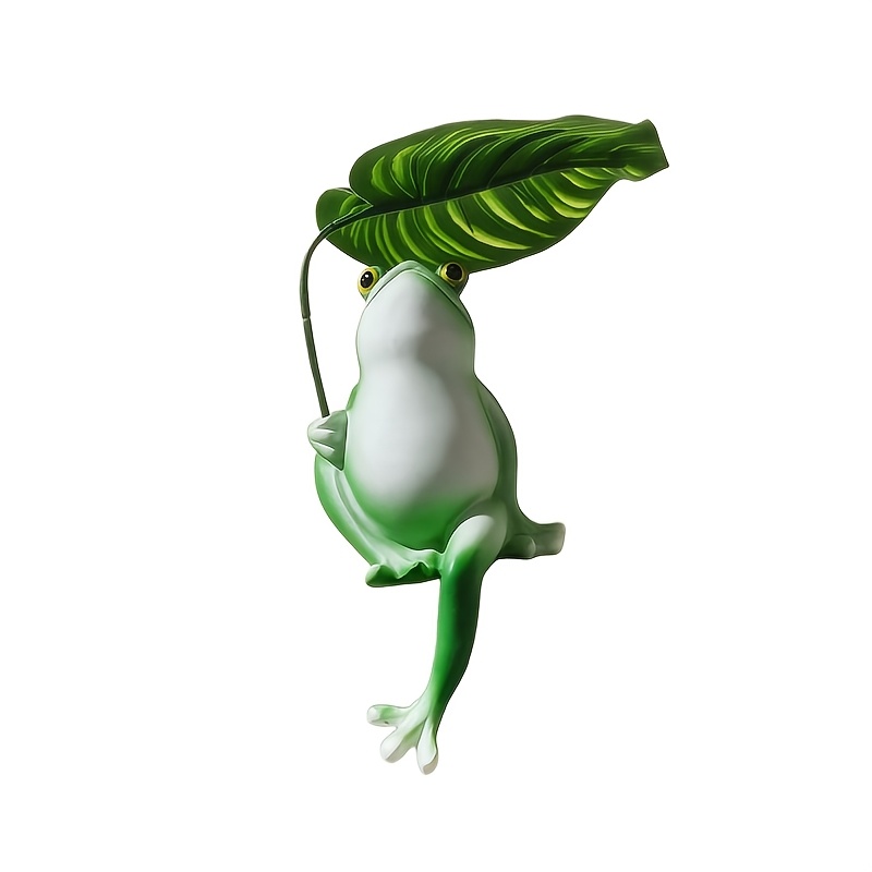 TEMU 1pc Whimsical Frog Resin Sculpture - Umbrella And Shade Courtyard Ornament, Suitable For Courtyards, , And Garden Scenes
