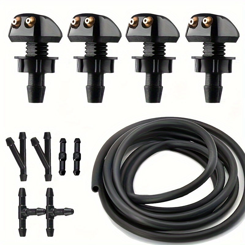 

Universal Car Windshield Nozzle Kit - 2m Hose, 6 , 4 Double Sprayers - Compatible