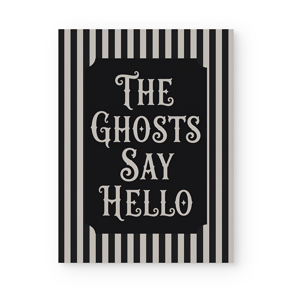 TEMU 2d Flat, Gothic Suitable For Living Room Bedroom Home Office Wall Decor - Vintage Vertical Striped Canvas Print, Thick Ink Unframed Suitable For