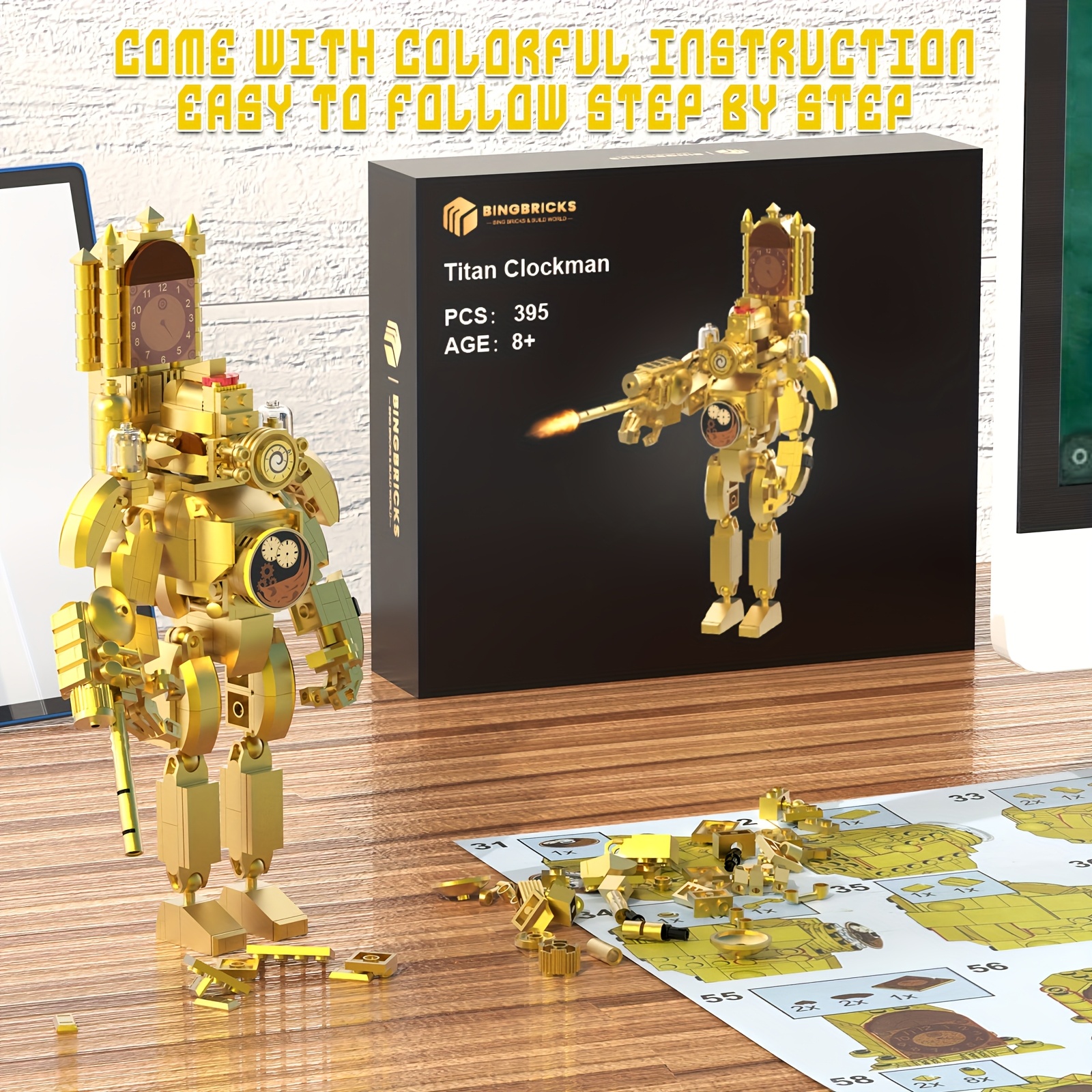 Titan Clockman Robot Building Block Set with Movable Joints