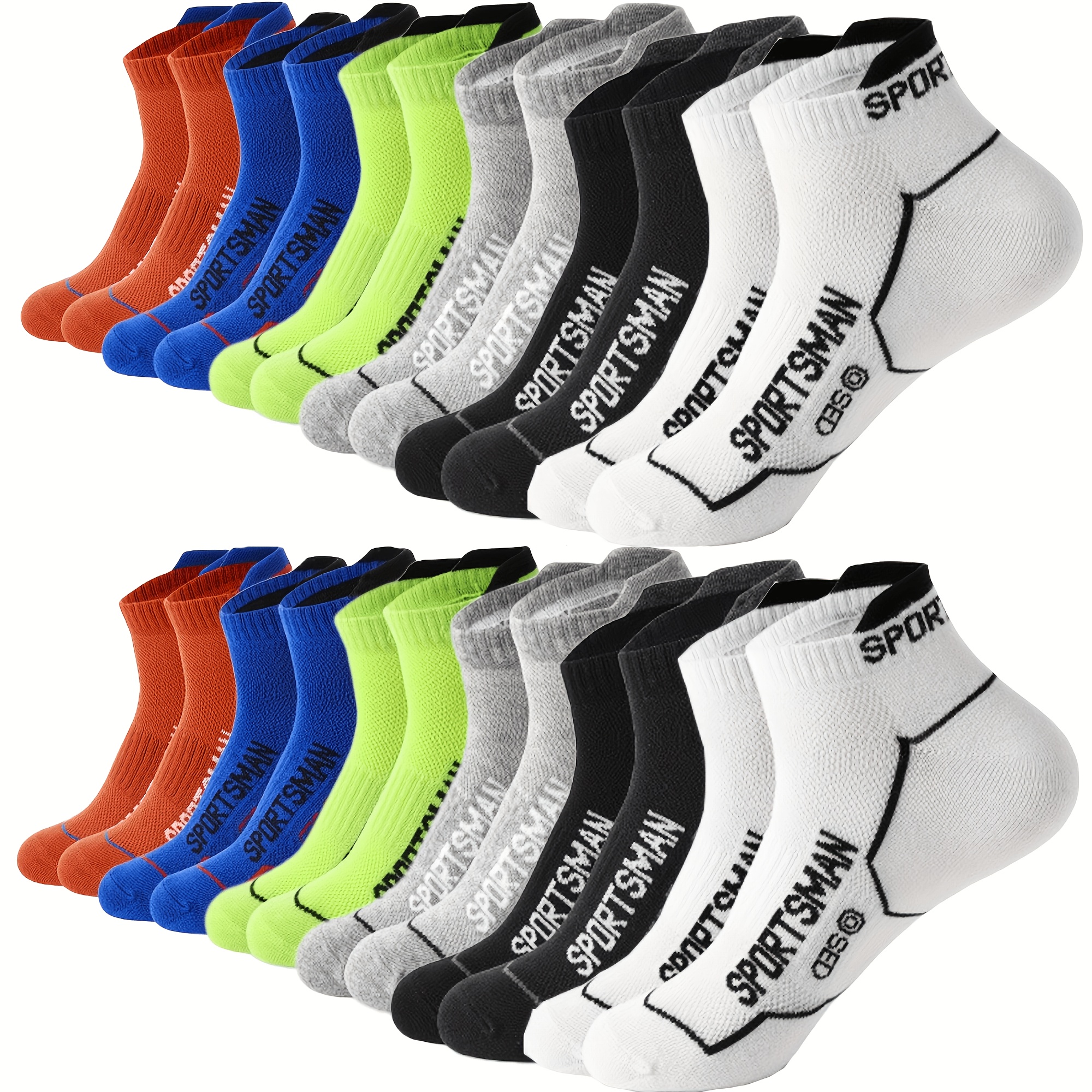 12-Pair Men'S Short Socks, Athletic Mesh Running Socks, Sweat-Absorbing Low-Cut Casual Socks, All-Season Socks, Sweat-Resistant