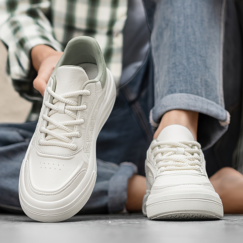 zapatillas blancas de hombre de corte zapatos casuales con