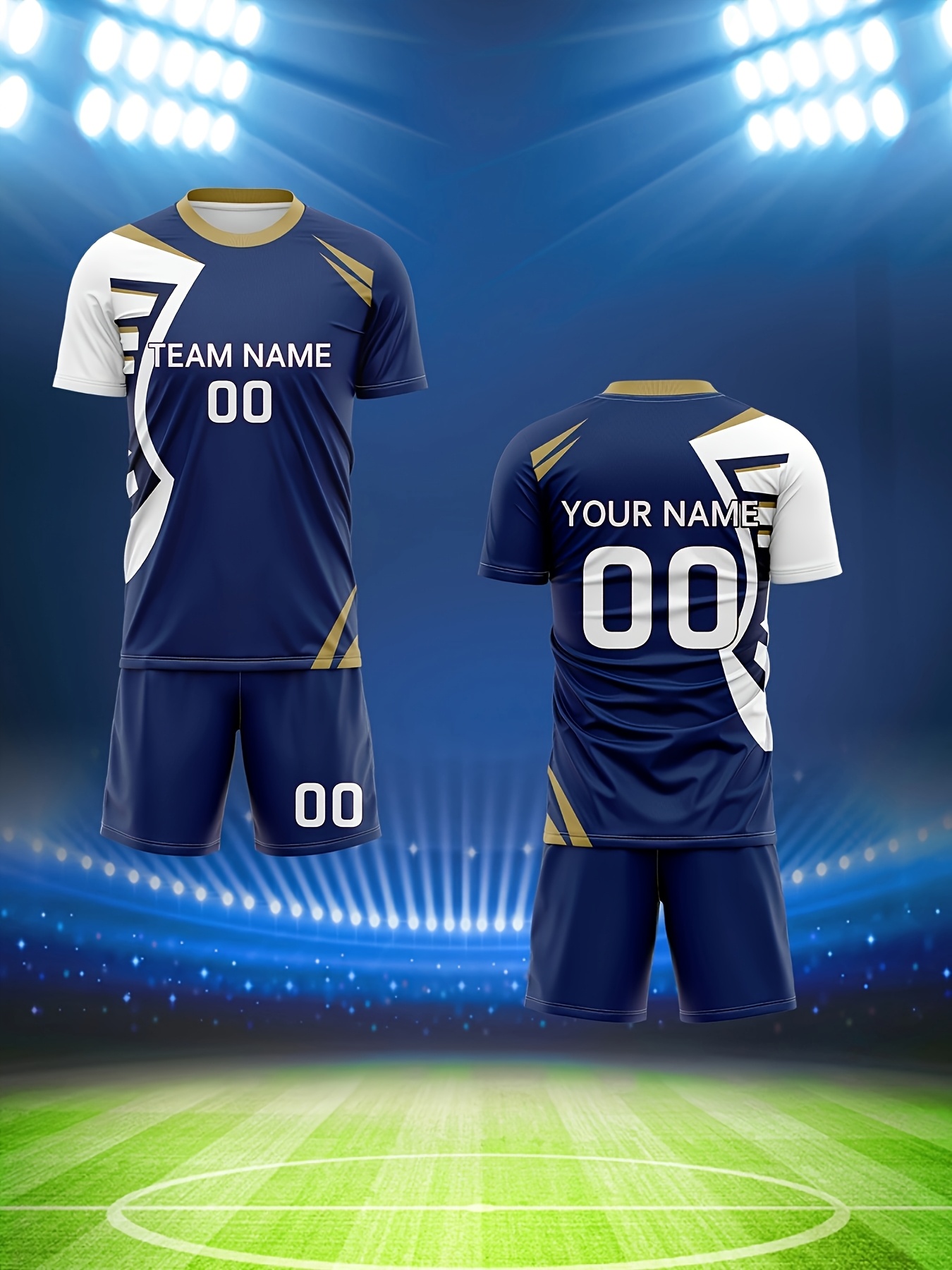 2025 round neck t shirt soccer uniform set men customizable Temu