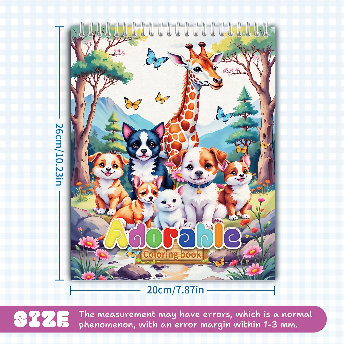 Image of Adult Coloring Book With And Small Animal Themes, Cute And Silly Style, Bright Colors, 20 Sheets, 160gsm Thick Paper, 10.23x7.87 Inches, Adult Coloring Book Suitable For , , Party Gifts