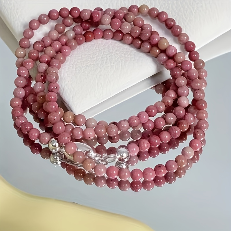 Natural Rhodonite Amethyst & Lapis Lazuli Long Necklace