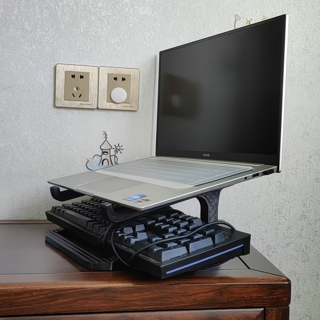 E-shop Tragbarer Laptop-Ständer mit abnehmbaren Armlehnen, höhenverstellbarer Schreibtischaufsatz, ergonomischer Tastaturständer zur