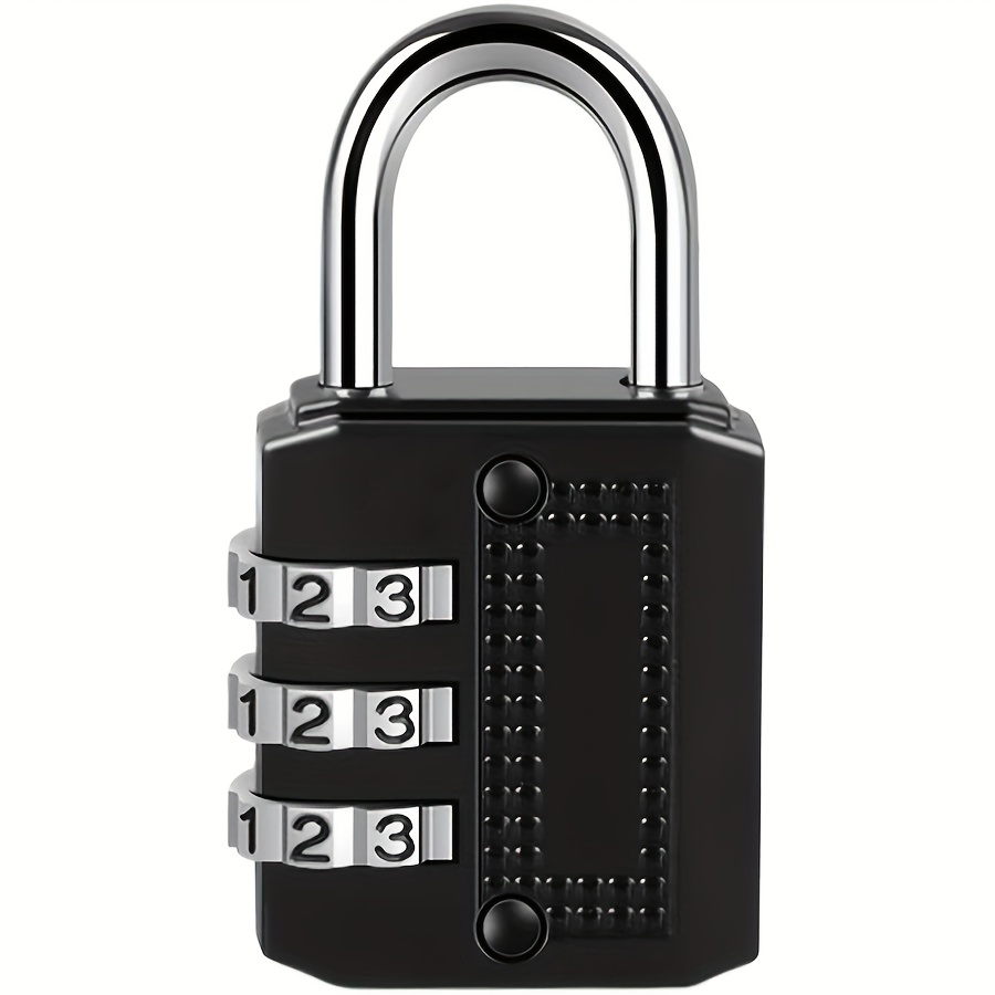 TEMU Candado de combinación de metal, ideal para armarios de almacenamiento. Candado exterior impermeable de 3 dígitos ( reemplazable), adecuado para