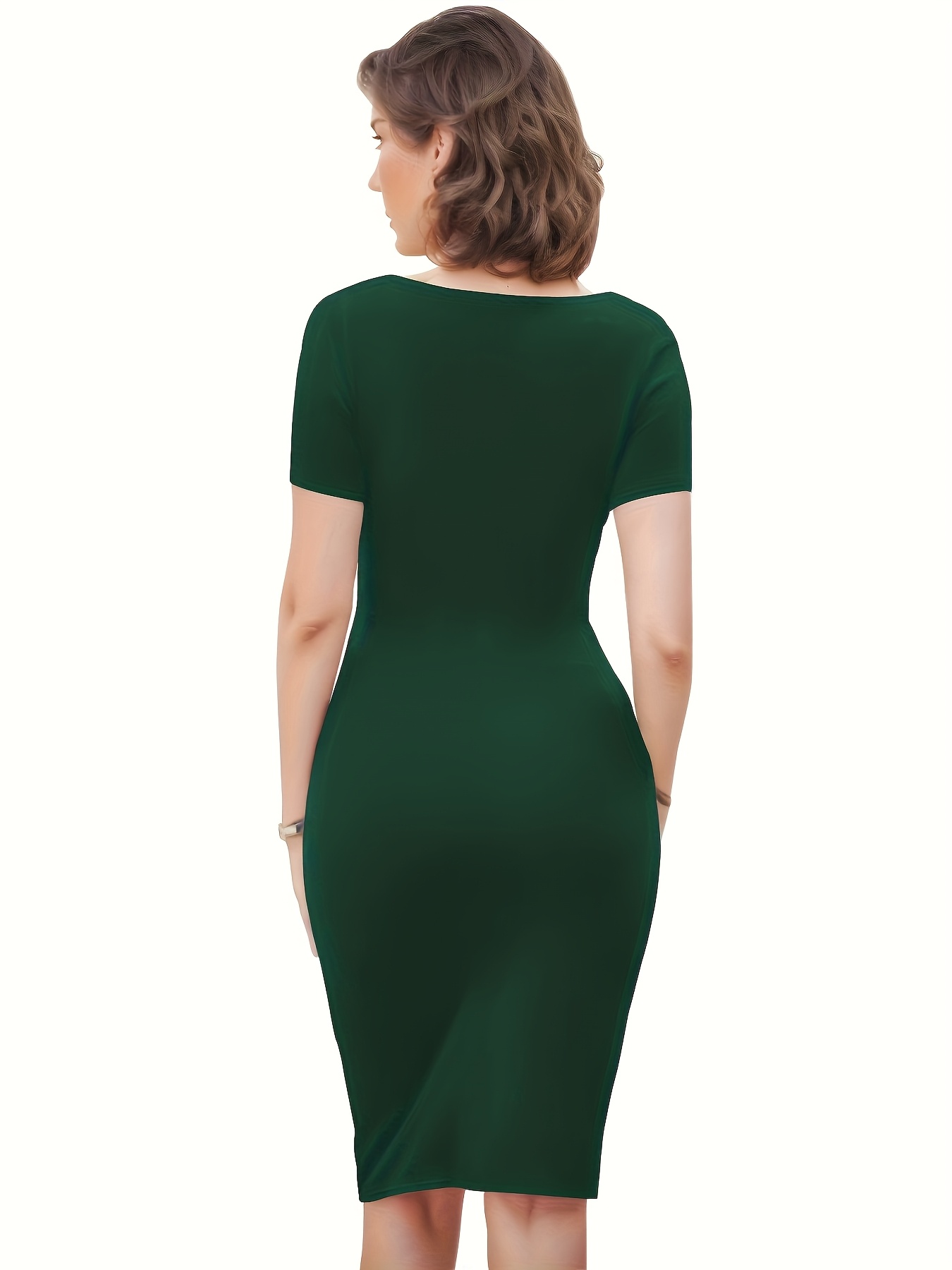 A Stylish And Elegant Fitted Short-Sleeve Dress for Women.