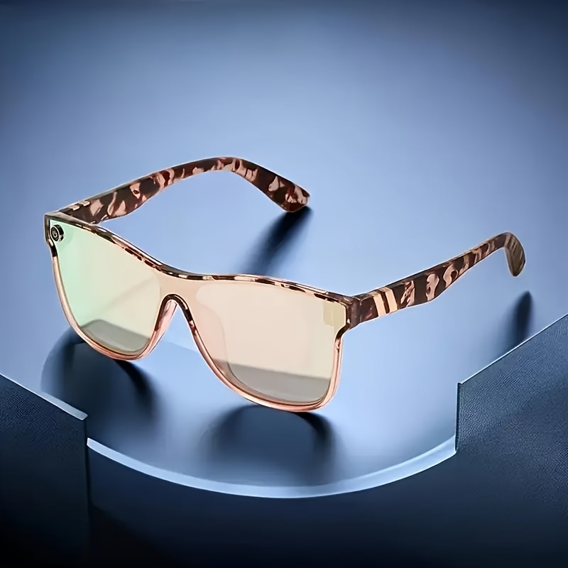 

1pc Polarized Gradient Lens Square Fashion Fashion Glasses, For - Ideal For Driving, Beach Travel & School, With Stylish Camouflage Pattern