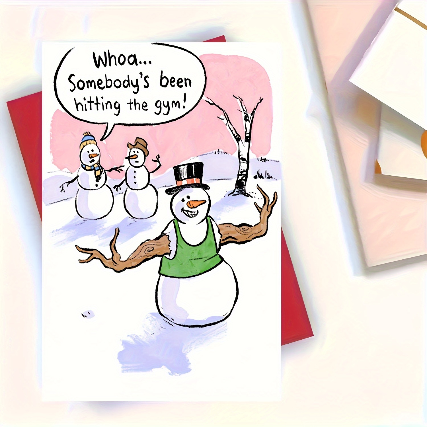 

Festive Snowman Workout Christmas Card: A Humorous Holiday Greeting For Friends, Family, And Colleagues - Perfect For Christmas