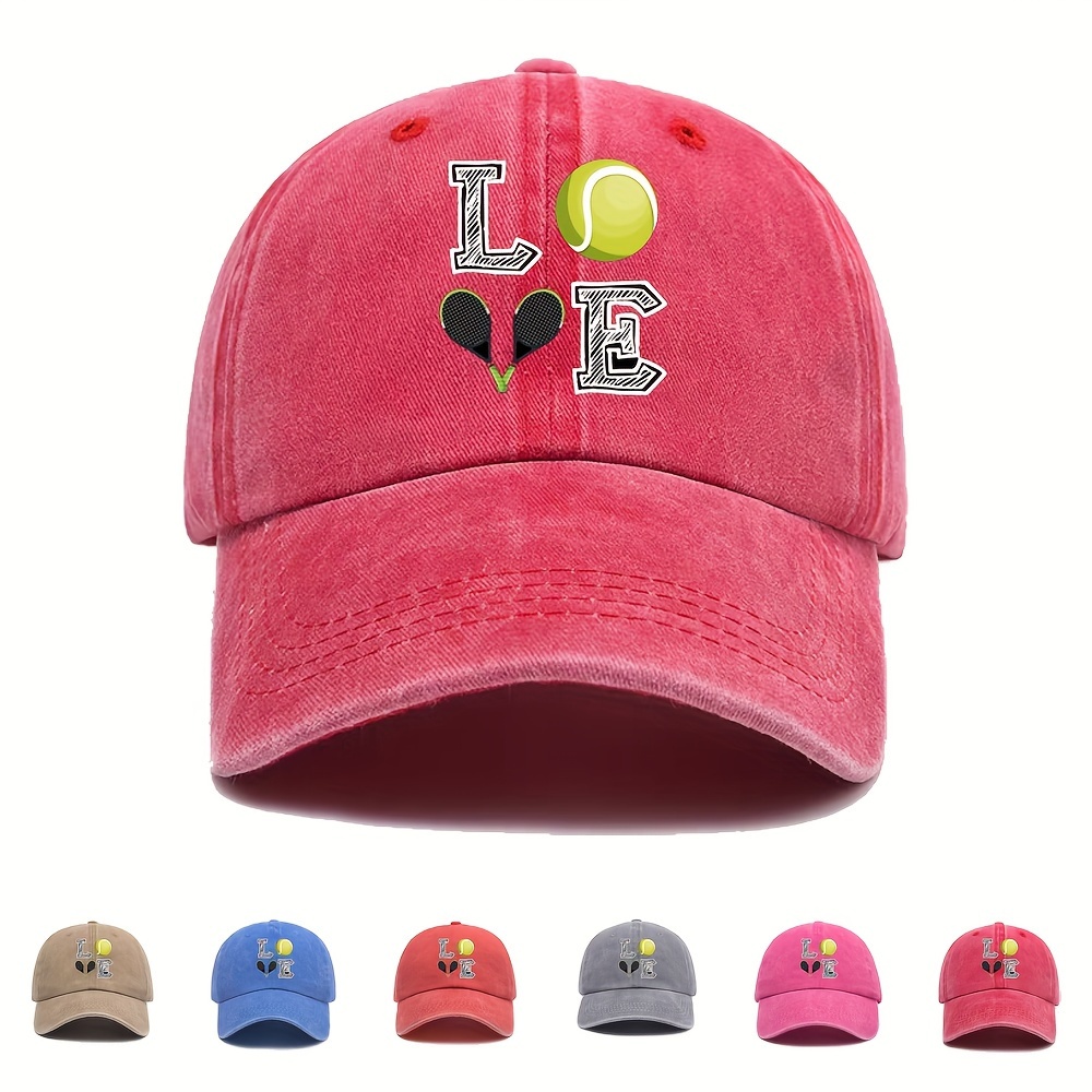 

Cotton 100% Adjustable Baseball Caps, Unisex Printed Vintage Sports Tennis Lightweight Dad Hats With Sun Protection