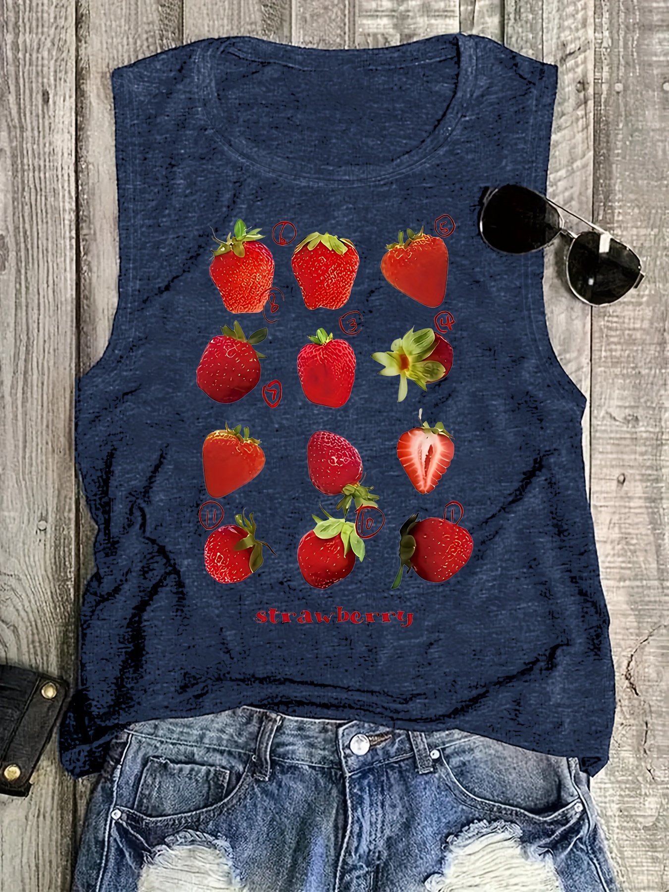 strawberry print tank top