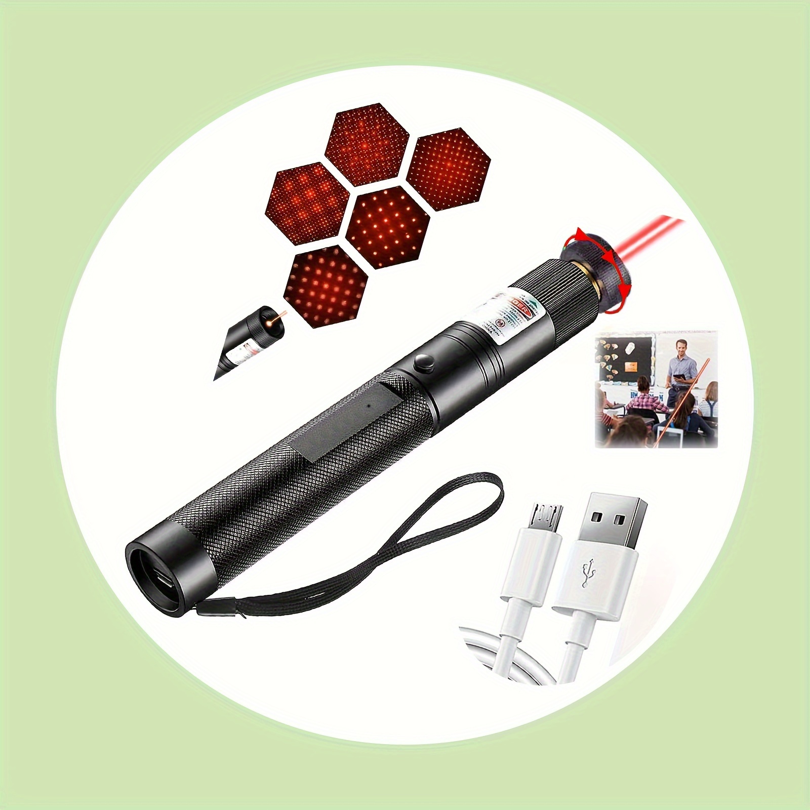 Red Laser Pointer High Power, High Long Range Strong Laser Light Pointer  for Cats Dogs Toy Rechargeable High Power Laser Pointer for Presentations