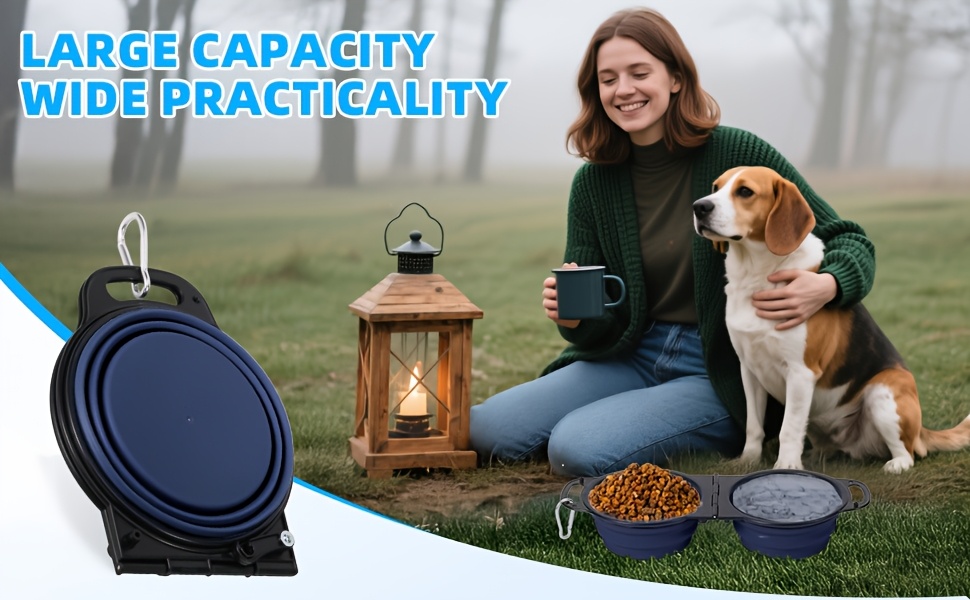 2026   folding dog bowl suitable for water and food camping accessories for dogs portable dog water bowl for outdoor use capacity 350ml 2pcs convenient storage for small and medium sized pets outdoor food bowls Product details 3