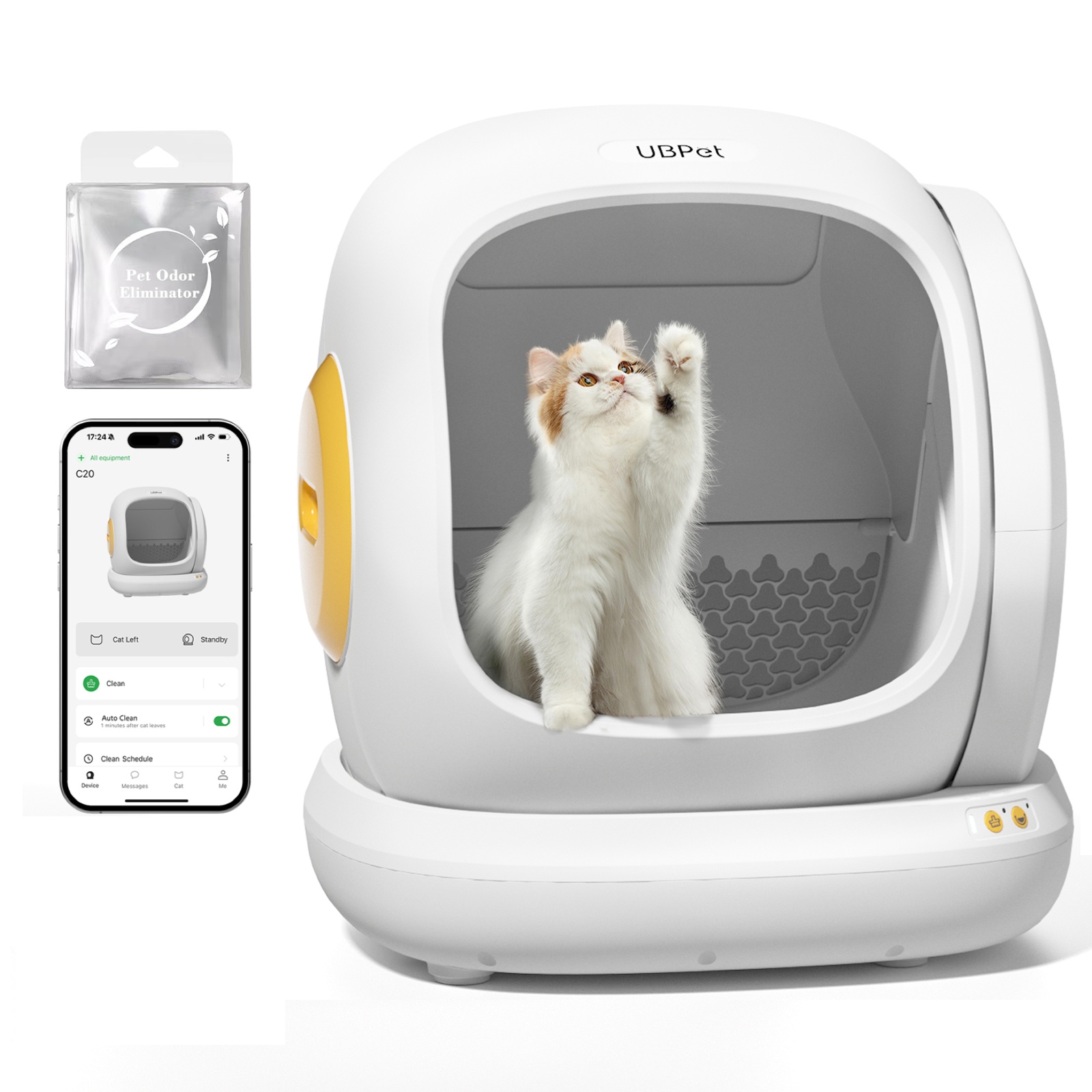 Self-cleaning Automatic Litter Box, Tumble/roller Design With App Control, System, Anti-pinch Safety Protection For Multi-cats, Smart Rotating Cat Litter Box For Multiple Cats