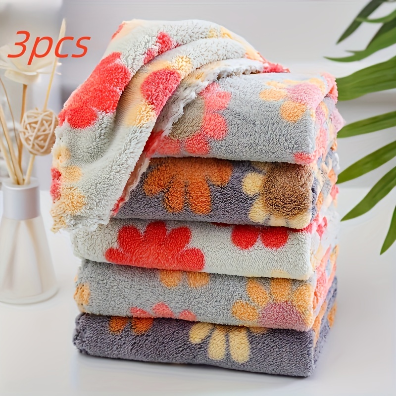 

3pcs Bohemian Floral Pattern Towel Set - , Quick Drying And Soft On Skin - Luxurious And For Home Bathrooms