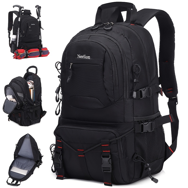 Image of Hiking Backpack, Outdoor Sports Bag With Luggage Straps, Business-style Dual-shoulder Backpack, Fashionable Design With Zipper Compartments, Unisex, Suitable For Air Travel, Back-to- Schoolbag