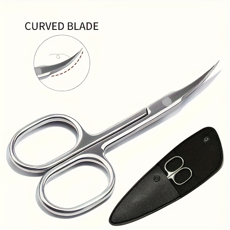 Image of 2pcs Professional Stainless Steel Nail Scissors & Trimmers - Thin Precise For Dead Skin, Eyebrows, Eyelashes, Toenails, Fingernails - Suitable For Podiatry, Dry Skin Care, Areas