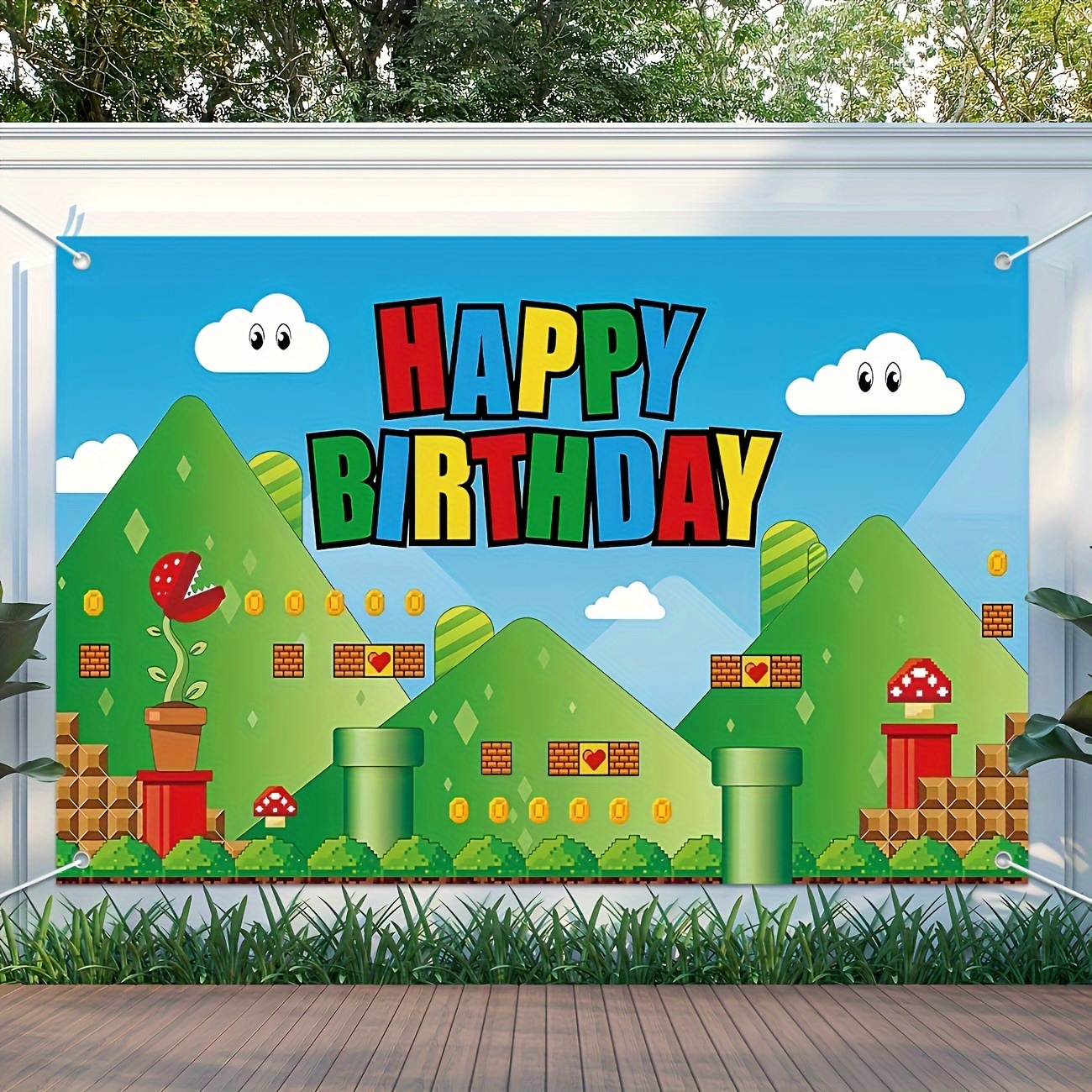 

Anime Happy Birthday Decorations Backdrop - 5x3ft Photo Background For Party Supplies