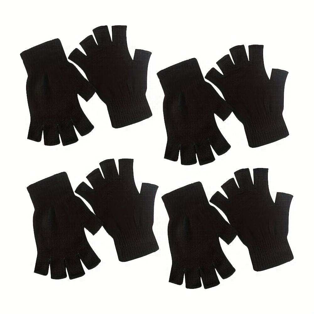 TEMU Lot de 4 Gants d'Hiver Thermiques Compatibles Écran Tactile - Design Semi-Débardeur, Ajustement Extensible pour Smartphone et Conduite, Lavage