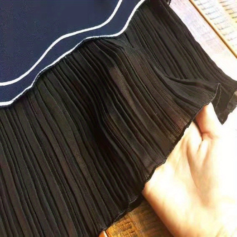 1 Yard Trimmed Lace Edge Chiffon Fabric, Suitable For Garment Extension And Craft Sewing 17cm Wide