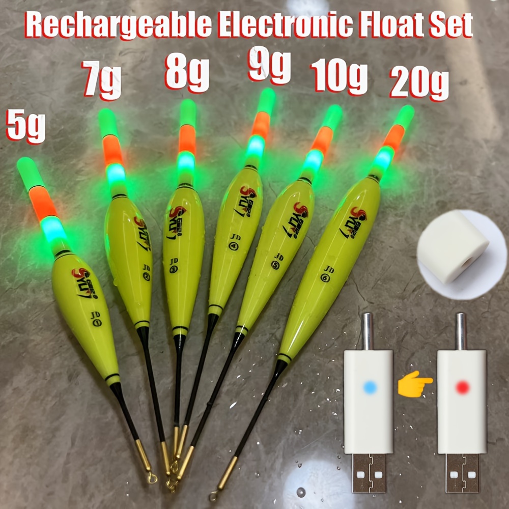 

Bite Float Led Night Fishing Light Stick Set With Charger - High Visibility, Large Buoyancy 5g-20g, Ideal For Carp Fishing