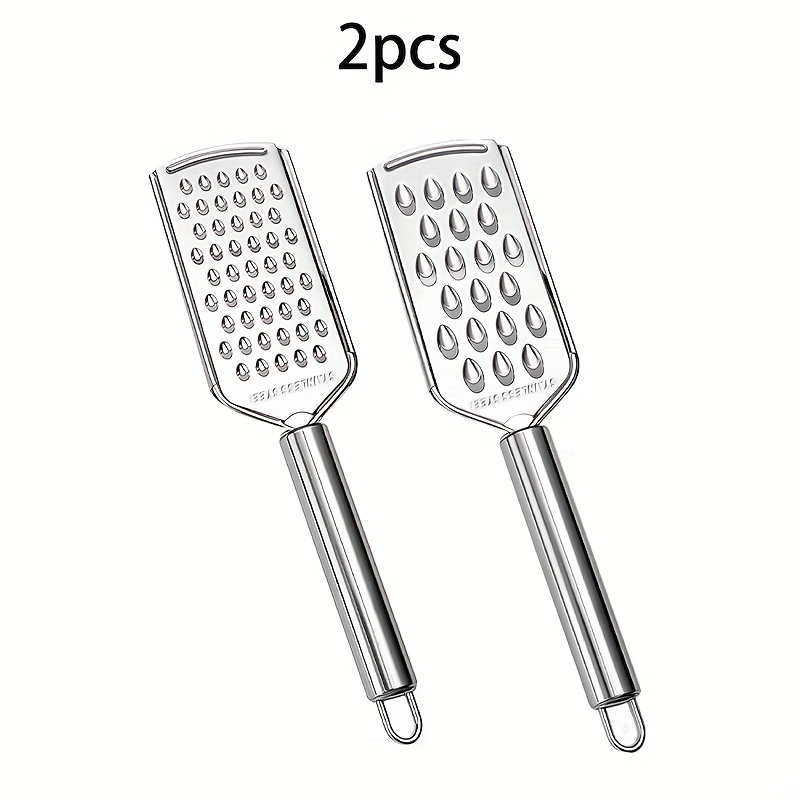 TEMU 2pcs Stainless Steel Multifunctional Slicers And Peelers, Carrot And Potato Slicers, Ginger And Garlic Grinders, Vegetable Cutters, Long Handled