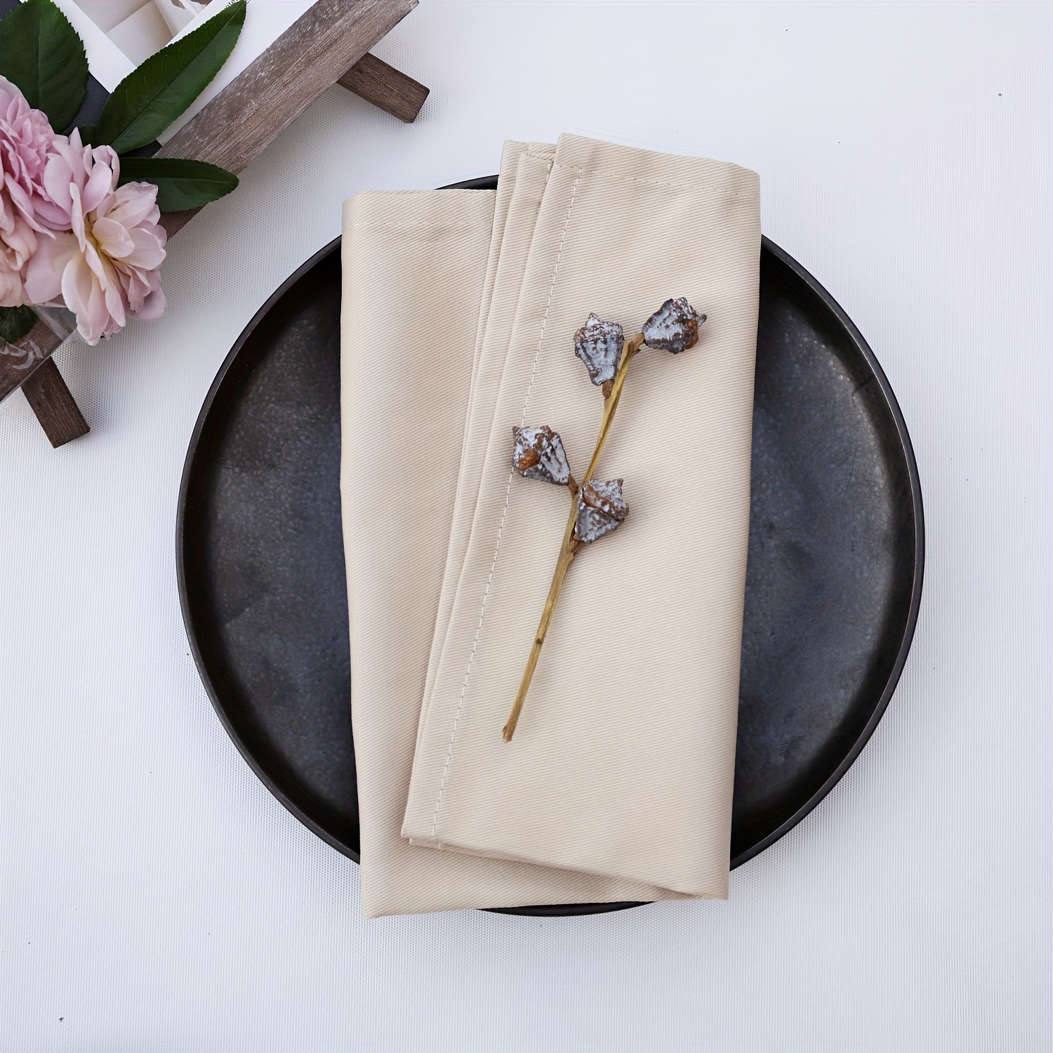 Image of 10pcs Multicolour Napkins Cloth 15.74x15.74inch/40x40cm Dinner Placemat Table Decoration Kitchen Tea Towel Comfortable Soft For Food Photography Props Birthday Party Reusable Washable Everyday Use