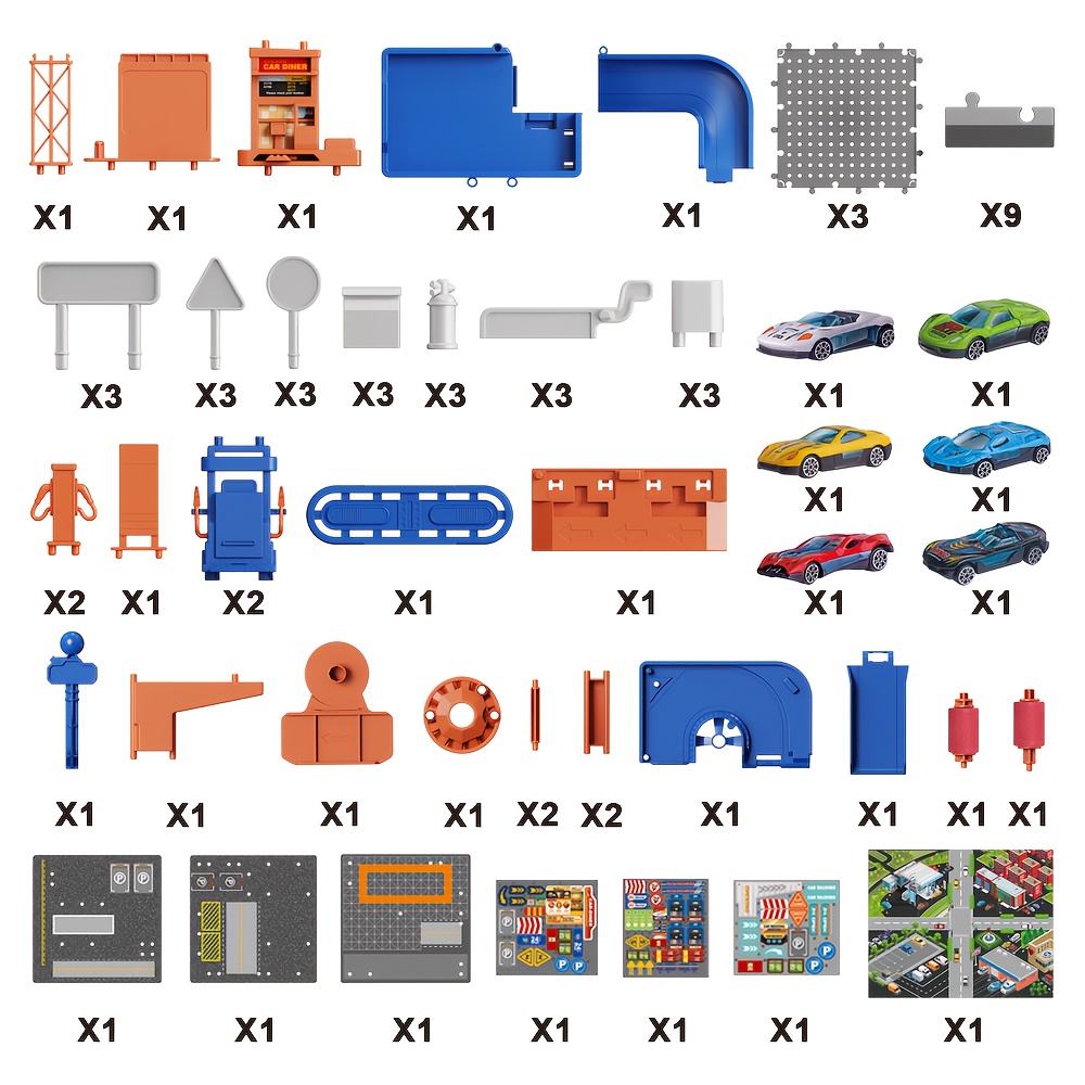 3-in-1 Toys, Kids' Diy Assembly Educational Track Set, Car Building – Gift (accessory Colors Random)