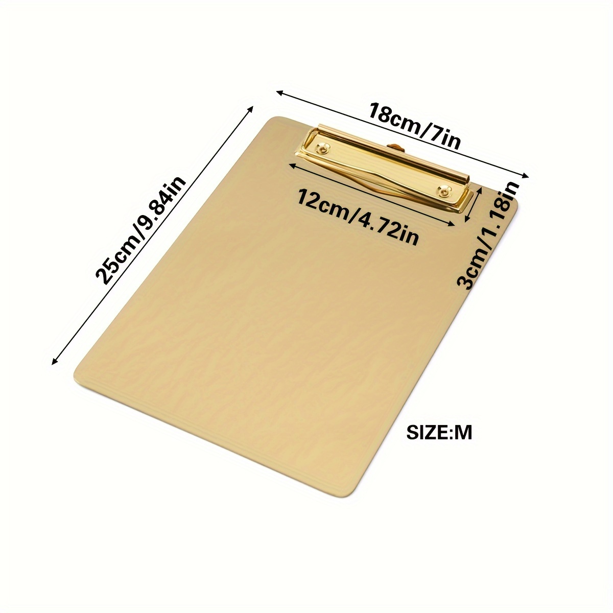 TEMU Elegant Stainless Steel Golden Clipboard - Versatile Document Holder For Office, Restaurant Menus & Writing Pad