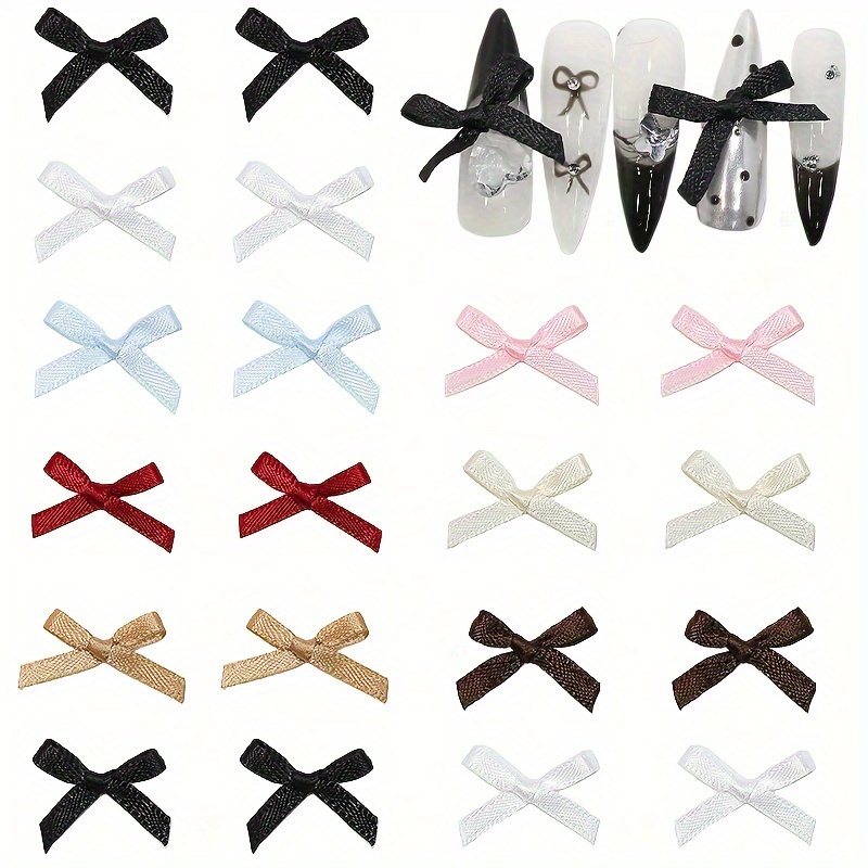 

100pcs Bow Nail Charms 3d Ribbon Bowknot Nail Charms 9 Colors Fabric Bow Charms For Nail Art And Diy Crafts Decoration