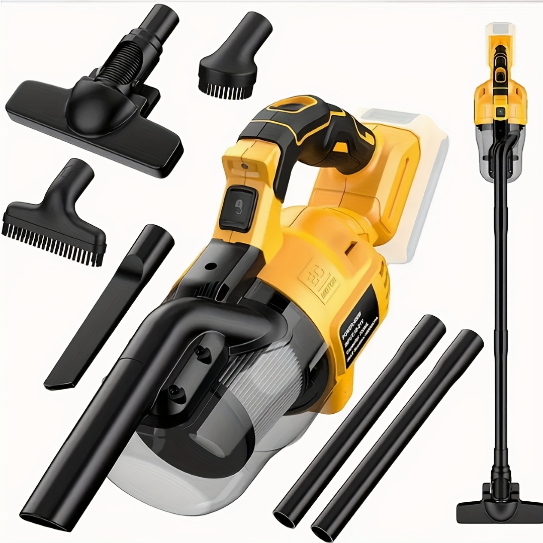 TEMU Cordless Handheld Vacuum Cleaner For 20v Battery, 500w Powerful Motor, 46 Cfm Portable Hepa Filtered Vacuum Cleaner For Floors, Carpets And Cars
