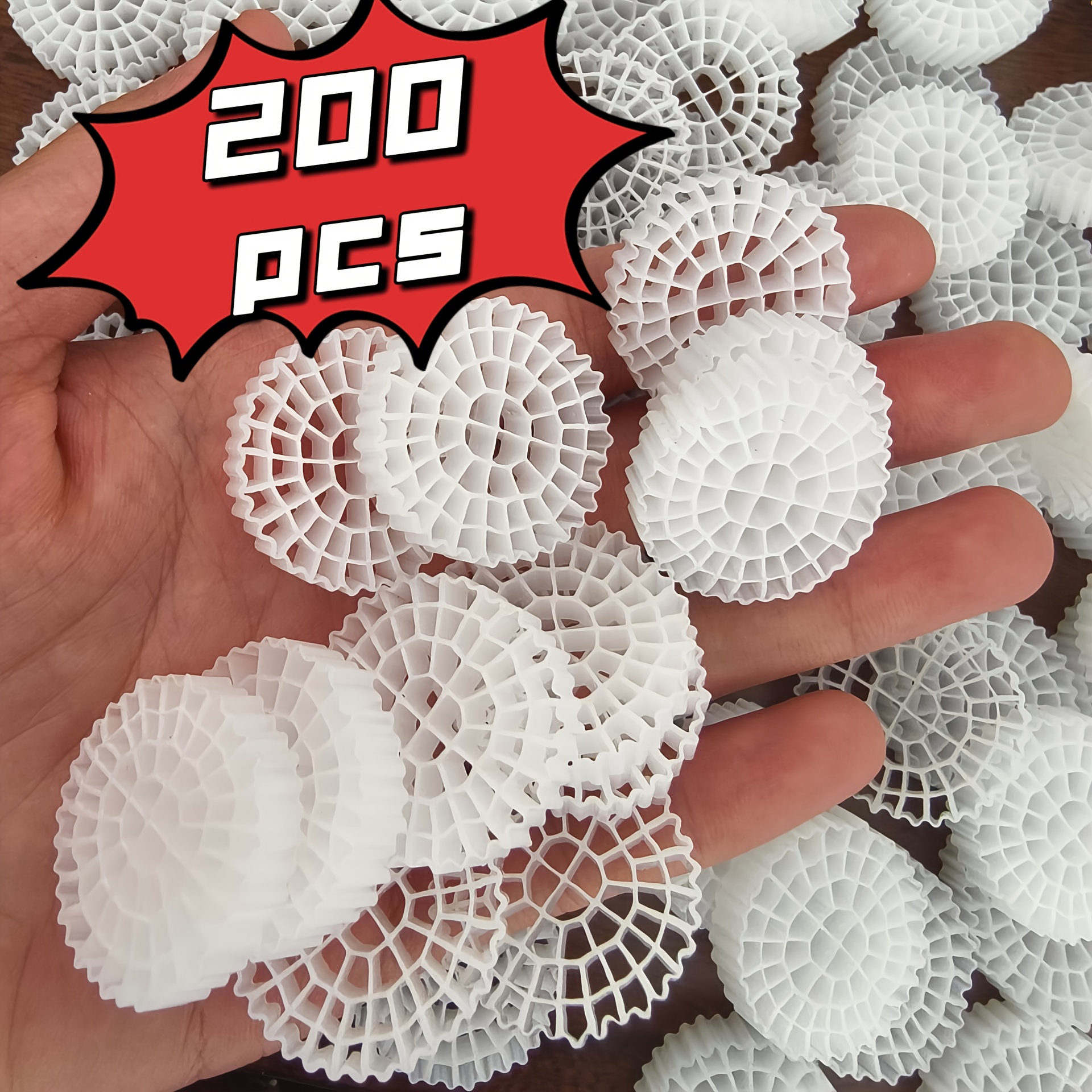 E-shop 200 Stück Bioaktive Filtermedien, Fluidisierter Siedebett mit K5 - Geeignet für Aquarien und Koi-Teiche, Abwasserbehandlung, Hydroponik und