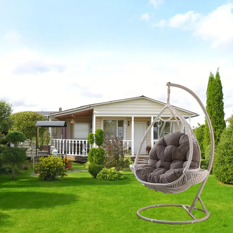 versatile dark gray hanging basket chair cushion comfortable polyester seat pad for indoor outdoor use and relaxation outdoor seat cushions details 7