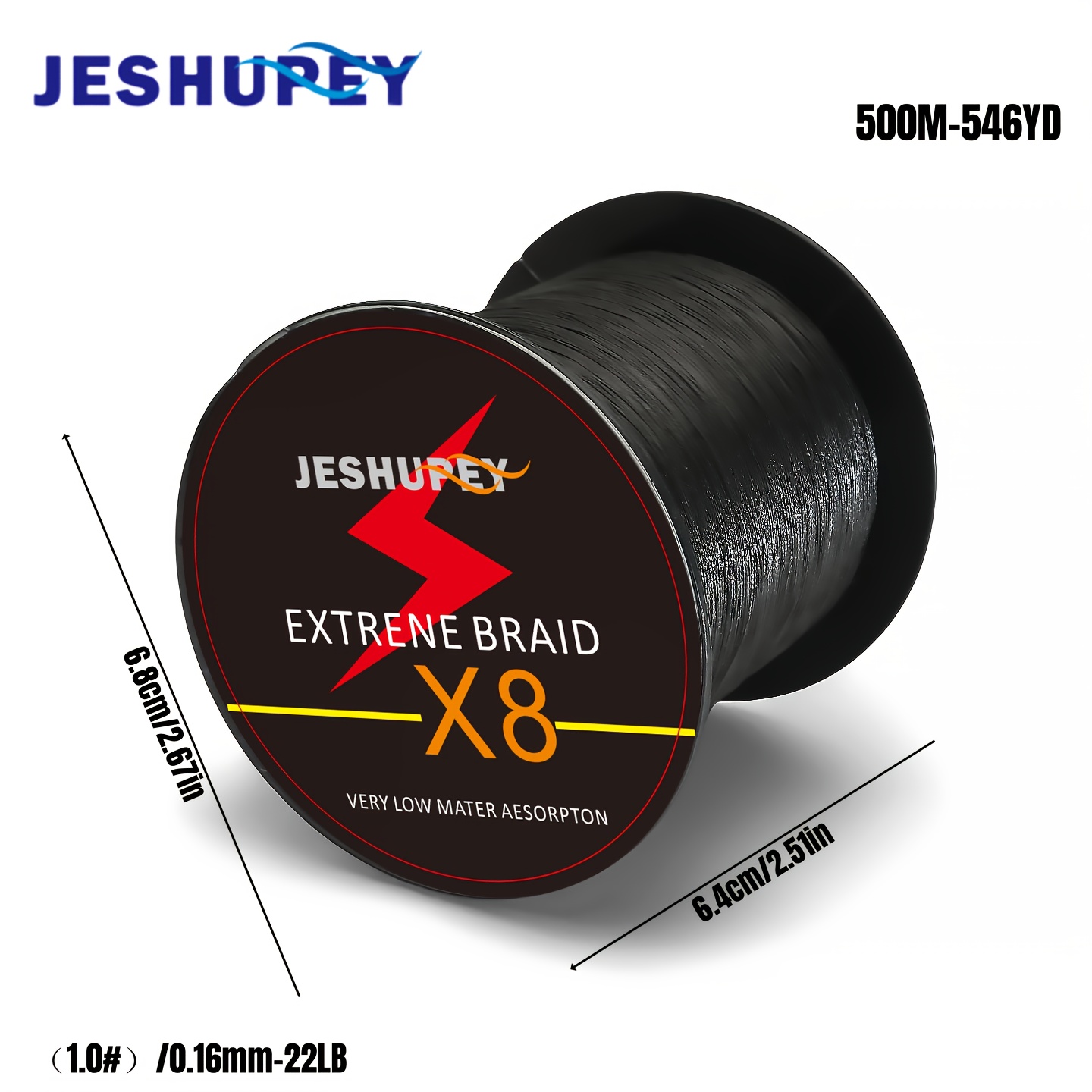 Image of 1pc Jeshupey Pe Braided Fishing Line, 8 Strands , 15lb-88lb Test, Suitable For Sea Fishing, Ice Fishing, , Rock Fishing, Easter And Day Gear