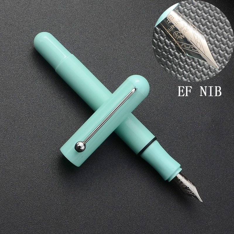 TEMU 1 Pocket Plastic Pen, Sky Blue, Portable, Student Calligraphy Practice, F Nib With Converter, Compatible With 2.6mm Ink Cartridges, No Ink, No