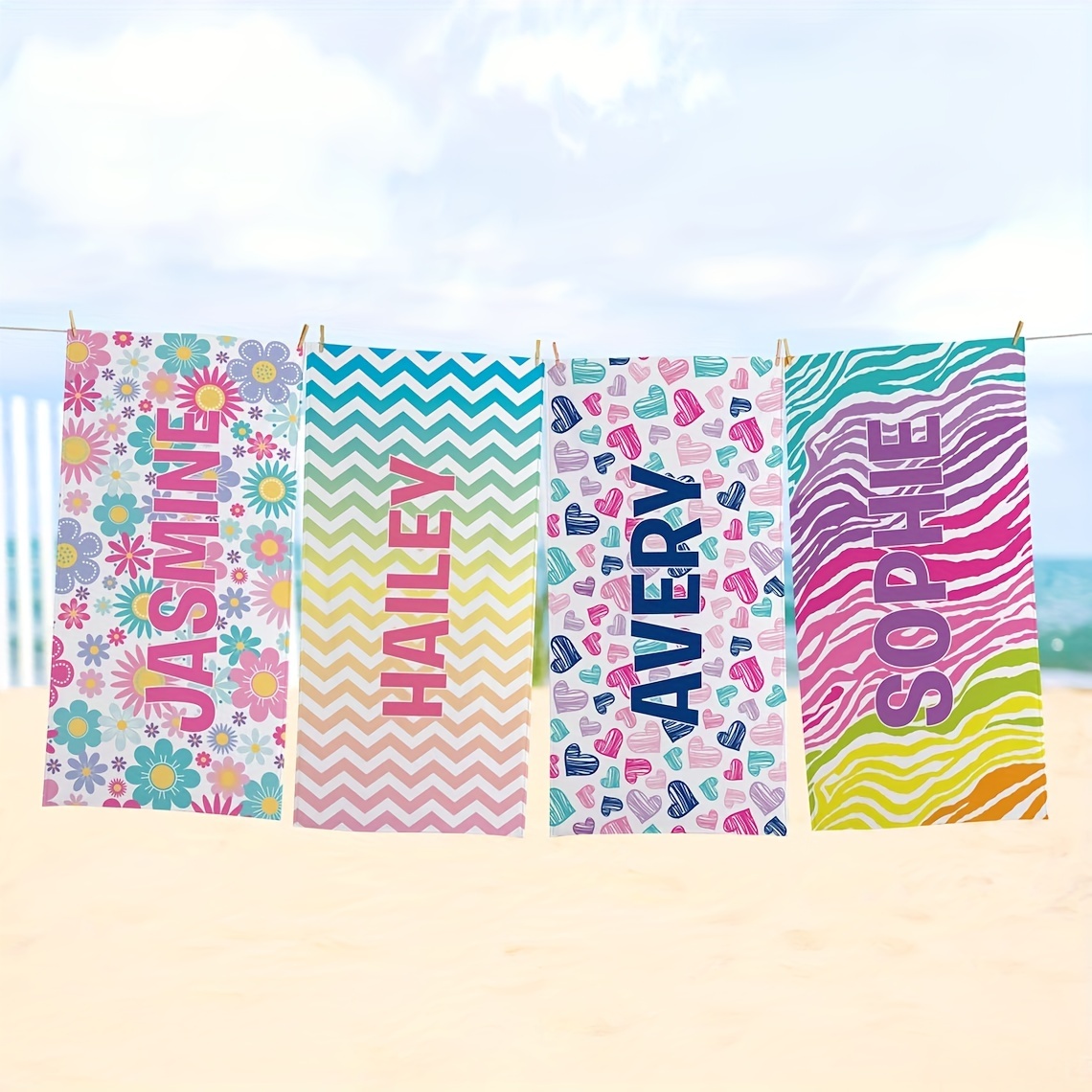 

1pc Personalized Beach Towel, Soft Absorbent Beach Towel, Large Summer Beach Blanket, Gift For Beach Pool Party, Beach Essentials