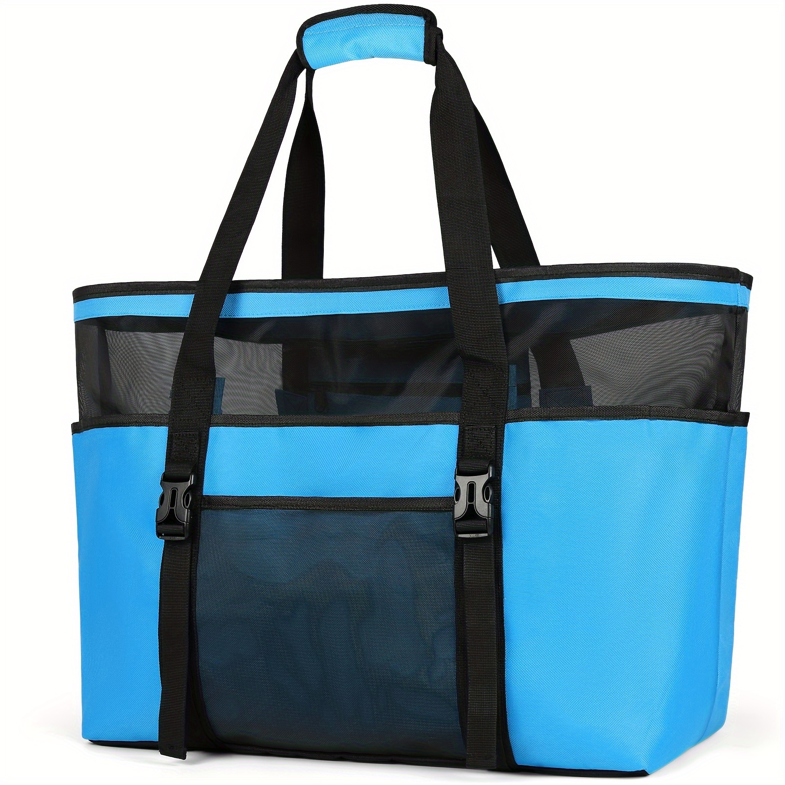 mesh beach bag large tote bag for family beach bag for toys vacation essentials 0