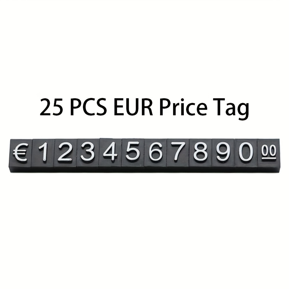 25pcs/set Adjustable Us Eur Gbp Display Cube, Large Number Counter Stand For Jewelry Retail, Plastic Tag Holder For Shop Merchandise