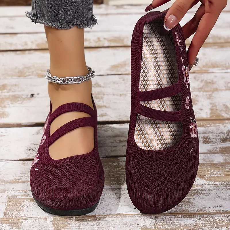womens knit summer comfortable fashion casual elegant breathable soft flat shoes details 7