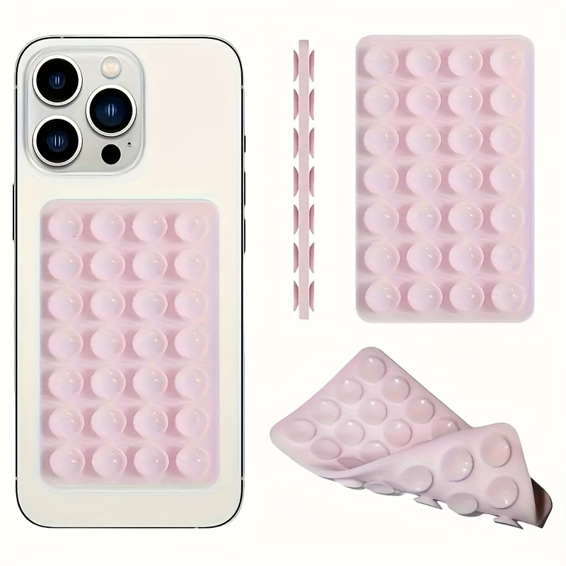 TEMU 1pc, Phone Holder - Features A Double-sided Design With 28 Small Round Suction Cups. Can To Flat Such As Mirrors, Smooth Walls, Tiles, And Glass