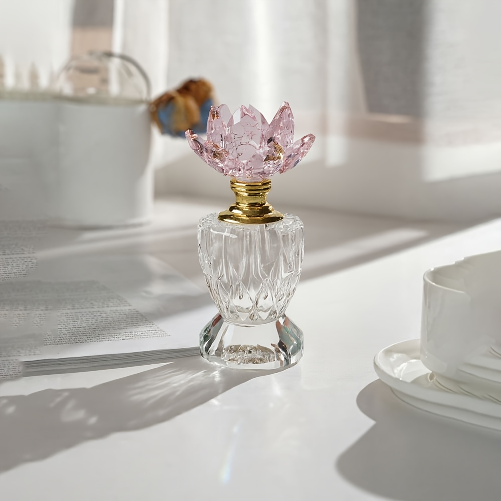 TEMU Une bouteille de parfum Lotus en cristal de luxe, soigneusement fabriquée, pour la décoration intérieure - Parfaite pour , à manger, ou comme