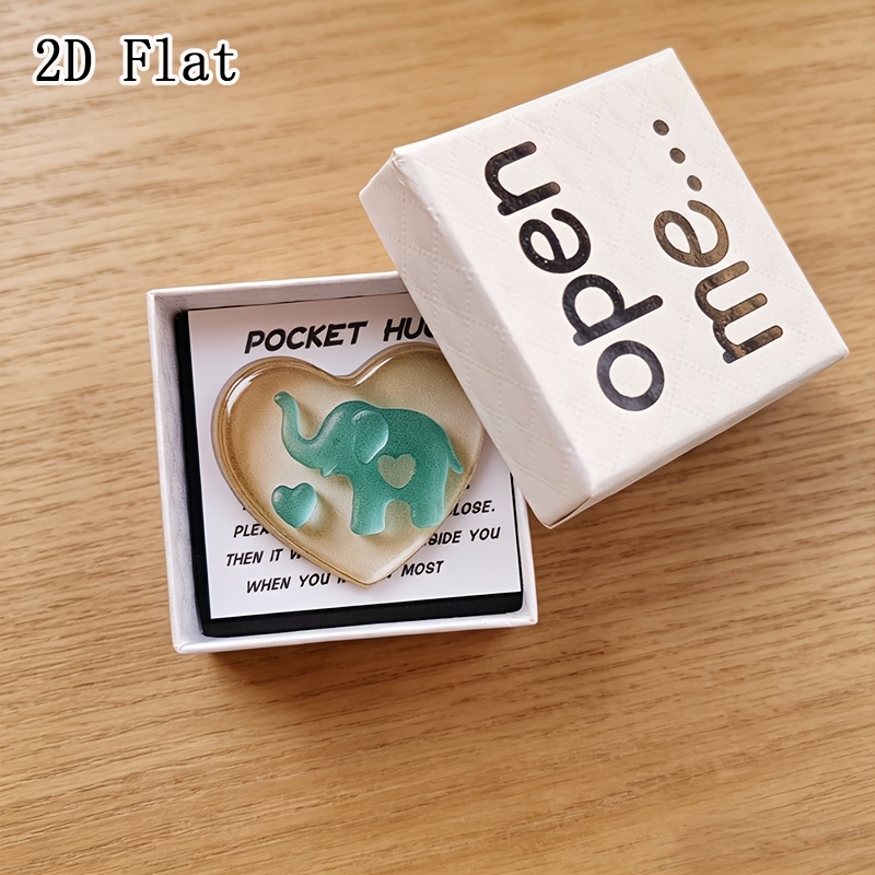 TEMU Elephant Love Gift, "" Surprise Box, Gift Packaging Box - Comes With A Mini Greeting Card, Heart-shaped Acrylic Decoration, Heart Gift, Father's