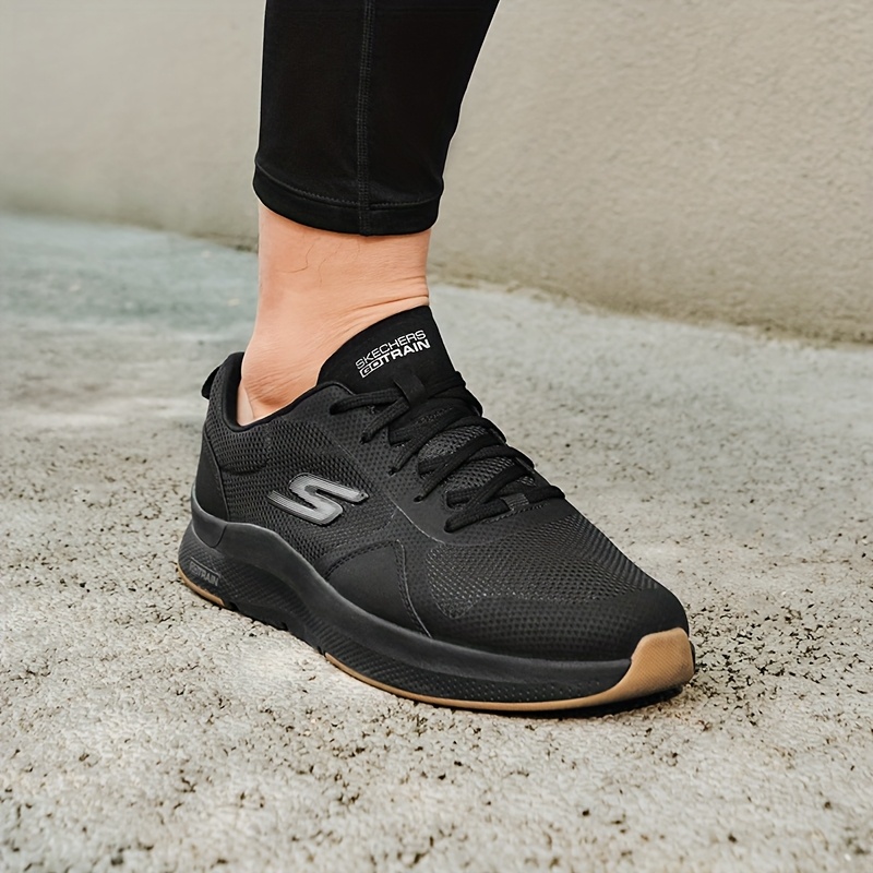 Skechers Men'S Running Shoes Black Mesh Breathable Sports Shoes Fashionable Lightweight Anti-Slip Casual Shoes Net 220161-BB