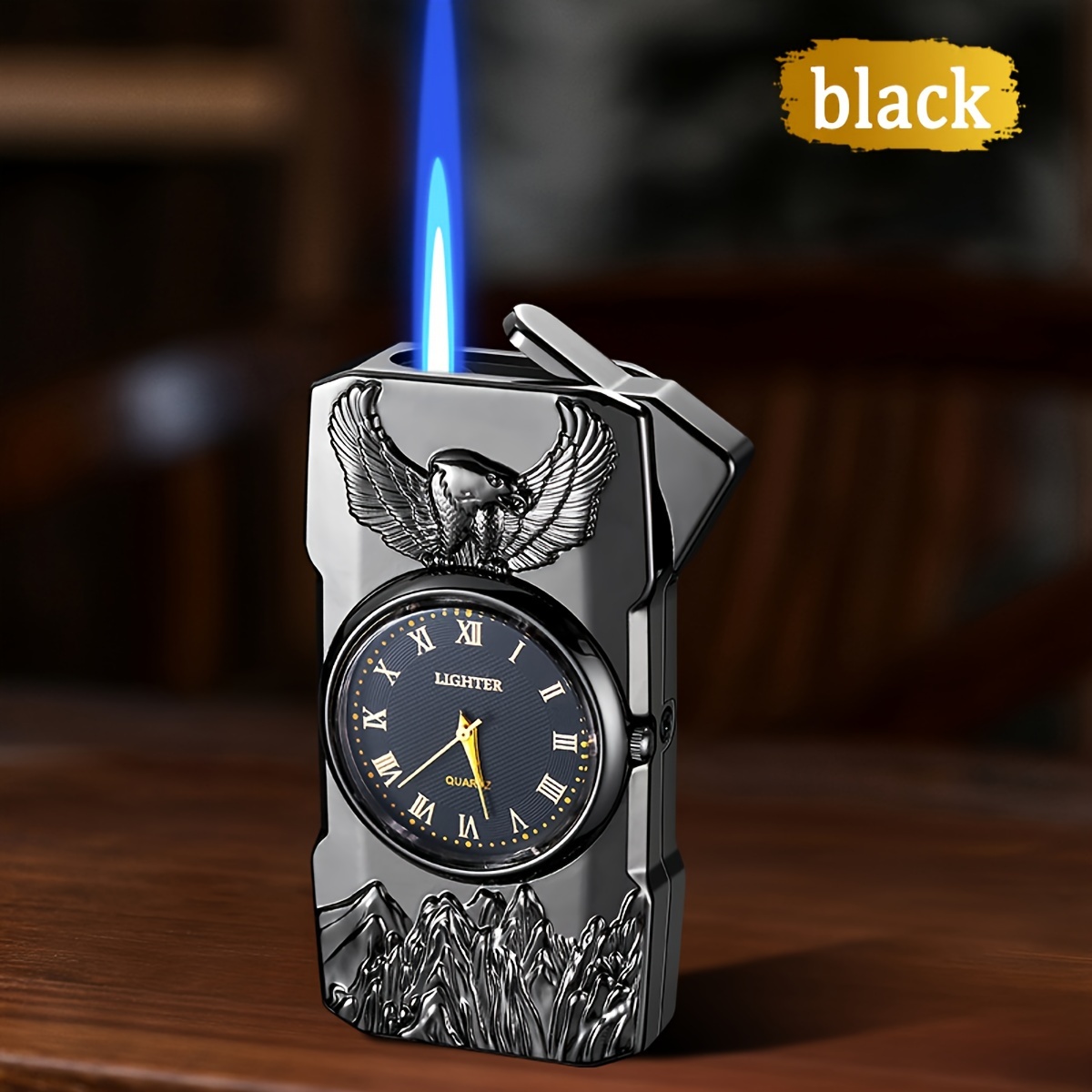 TEMU Windproof Lighter, Retro Dial Lighter, Butane Lighter, Blue Flame Lighter, Gift For Boyfriend And Father, Cool Lighter, Compact Lighter,