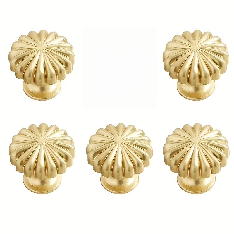 TEMU 5pcs -shaped Cabinet Handle Set With Screws, Solid Premium Aluminum Alloy Cabinet Door Knobs, Single Hole Cabinet Door Handles, Suitable For