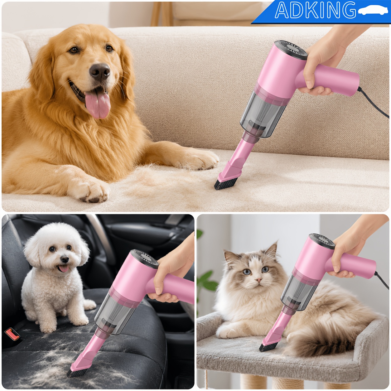 powerful 12v vacuum cleaner with handheld design   for pethair dust and     accessory kit Product details 9