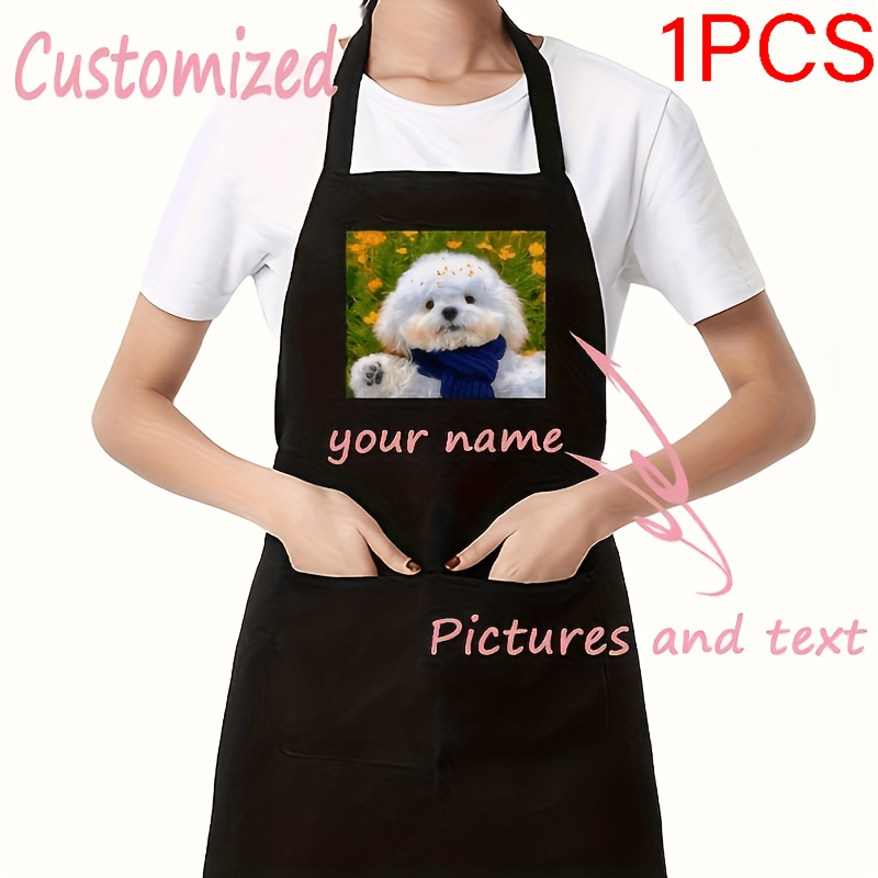 TEMU Customizable Wrap Picture Or Text Apron, Available In 3 Colors. Durable Polyester Blend Fabric, Adjustable Waist Size. Suitable For Home Cooks