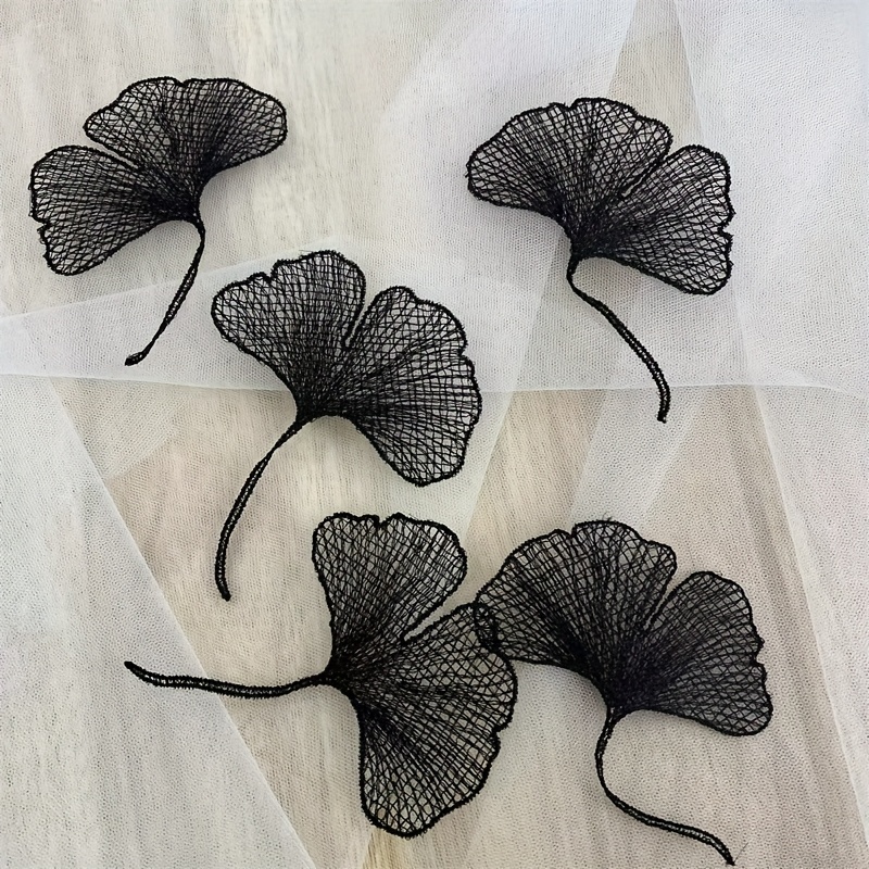 TEMU Set di 5 Decalcomanie a Forma di Foglia Cucite a - Applicazioni in Pizzo e per Abiti da Sposa, Ideali per Fai da Te su Abiti, Bluse, Gonne e